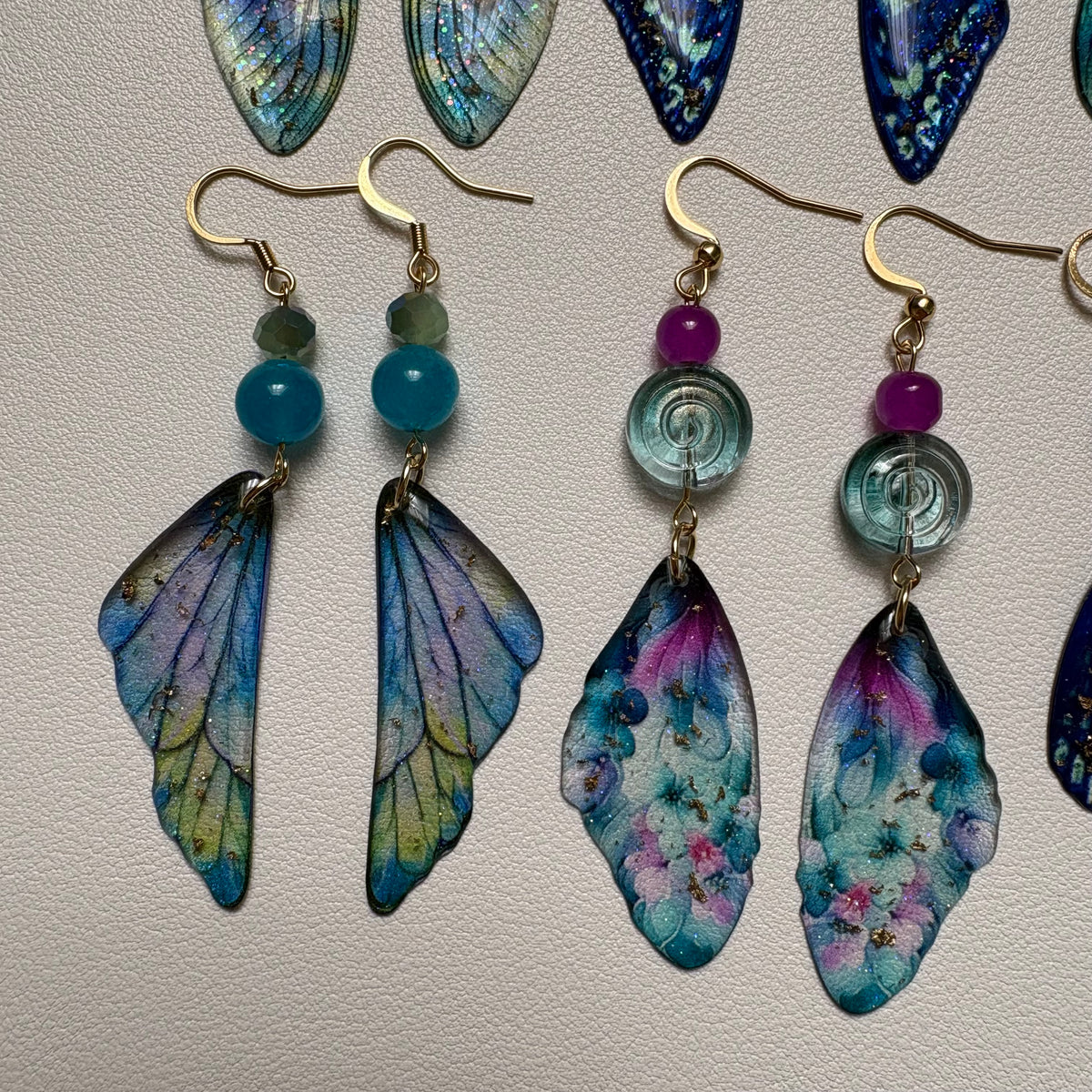 blue butterfly wing earrings