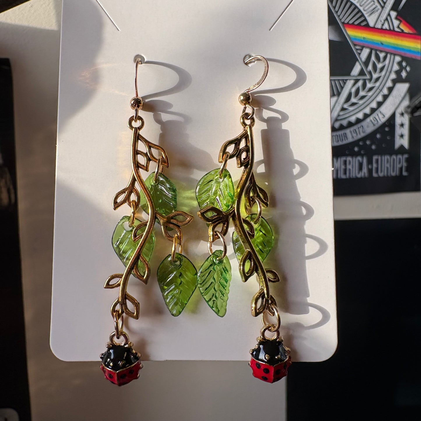 climbing ladybug earrings
