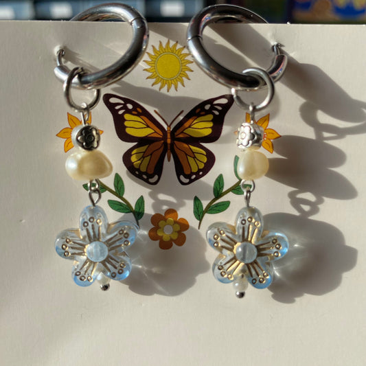 silver honeycomb hoops
